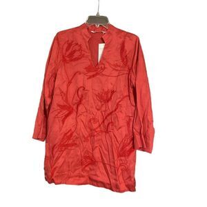 Soft Surroundings embroidered tunic Fall blouse shirt M NWT